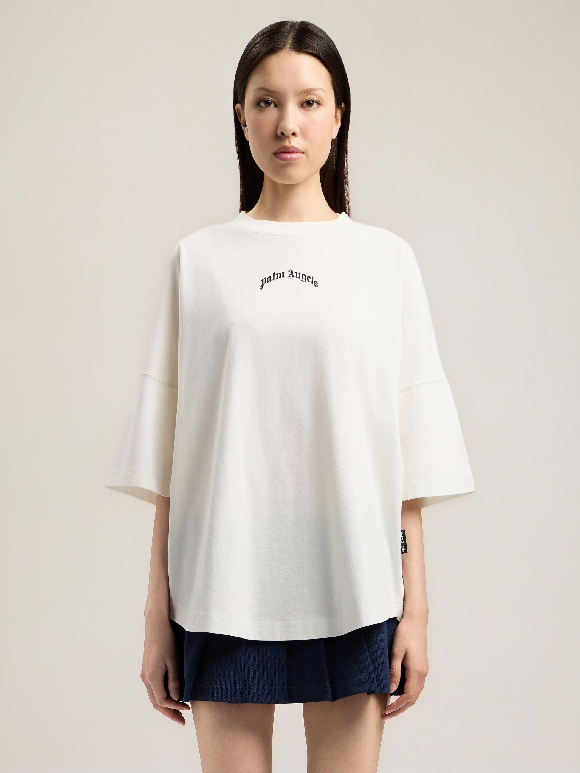 Curved Logo Over T Shirt