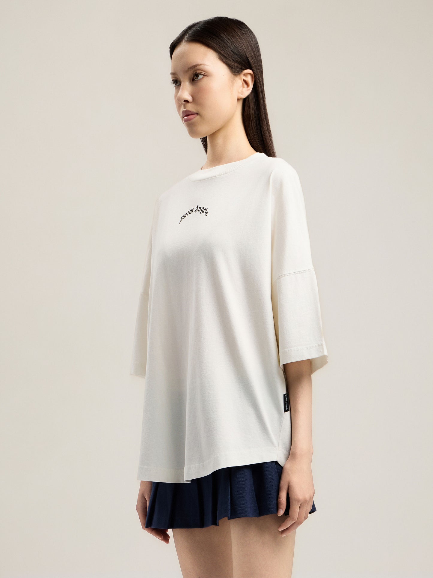 Curved Logo Over T Shirt