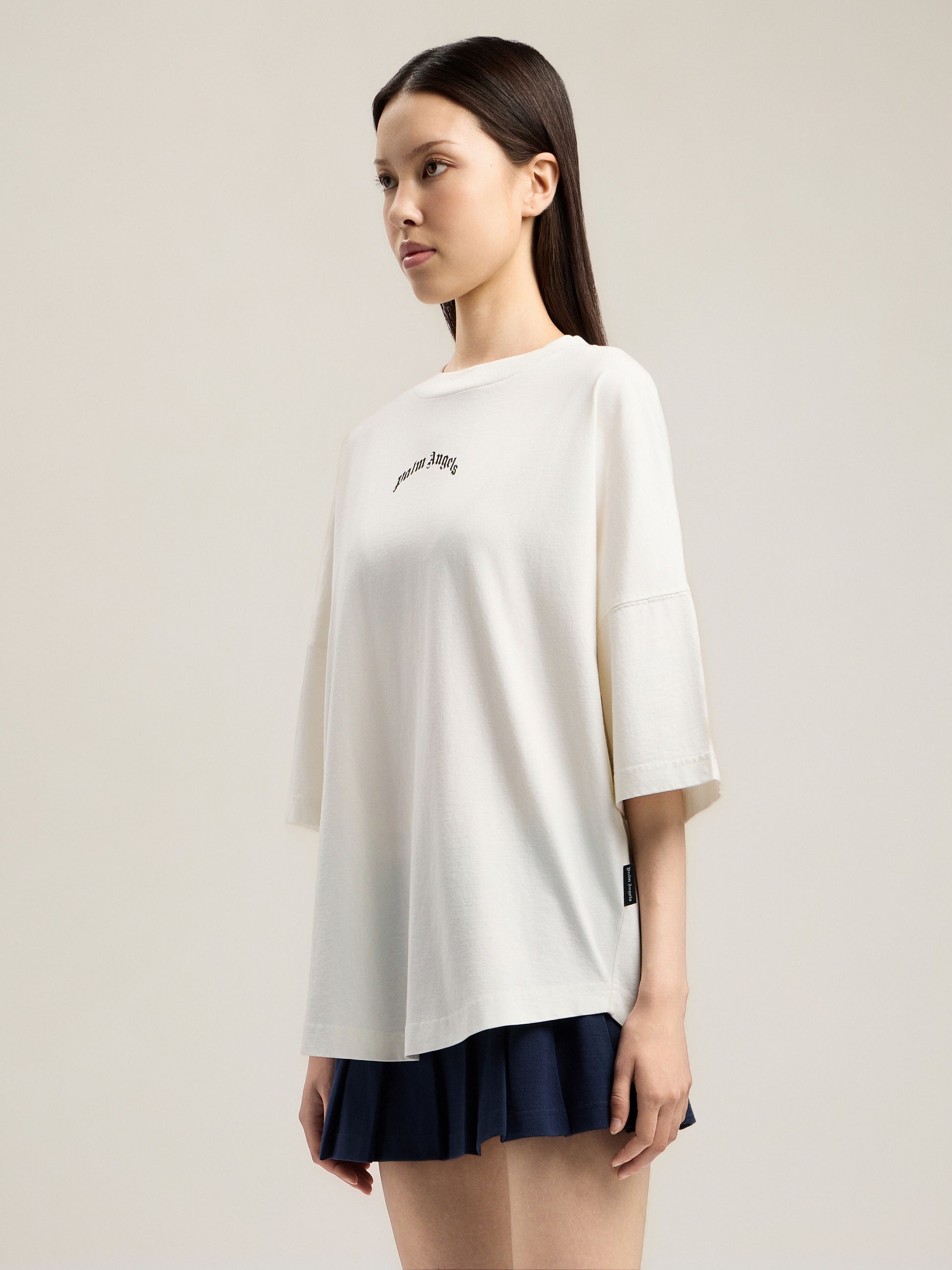Curved Logo Over T Shirt