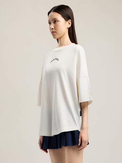 Curved Logo Over T Shirt