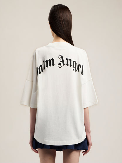 Curved Logo Over T Shirt