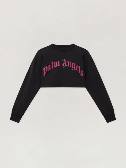 Curved Logo Crop Long Sleeve