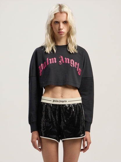 Curved Logo Crop Long Sleeve