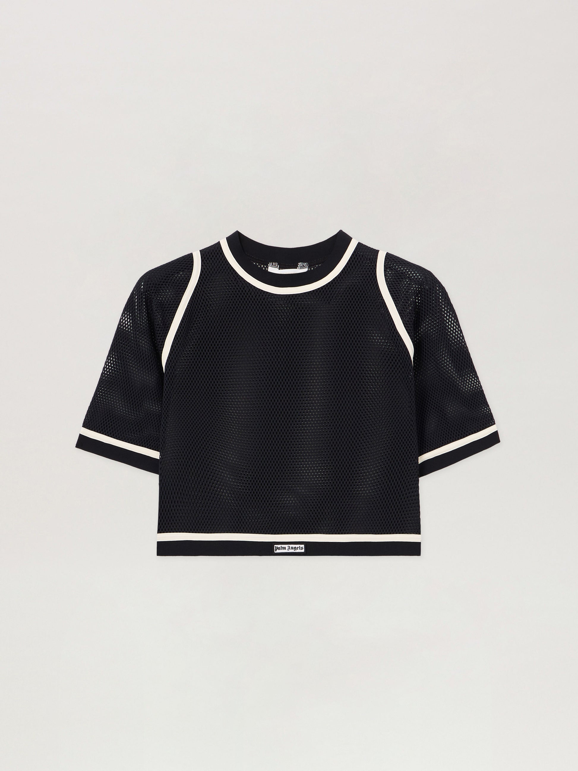 Logo Mesh Cropped Top