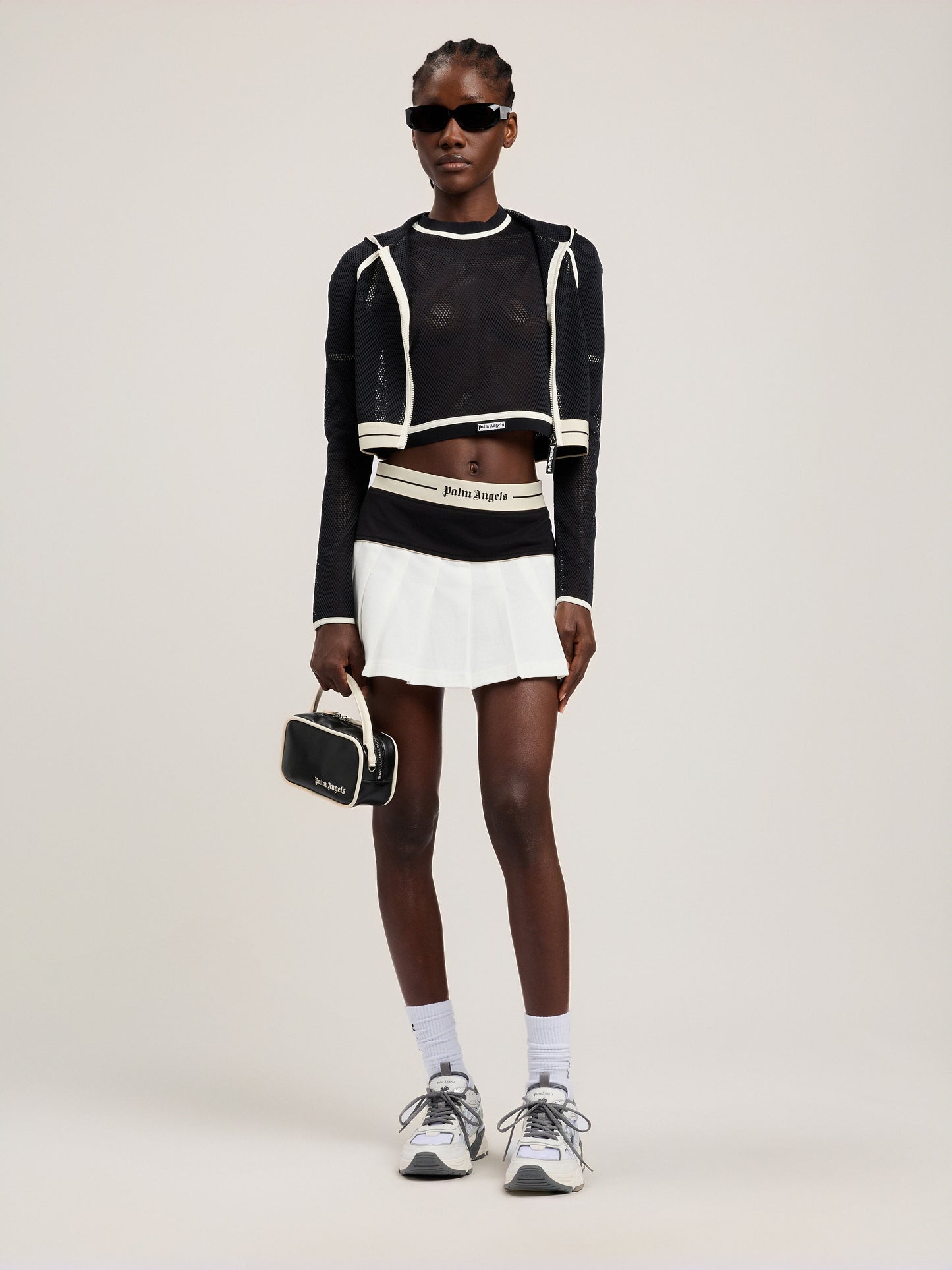 Logo Mesh Cropped Top