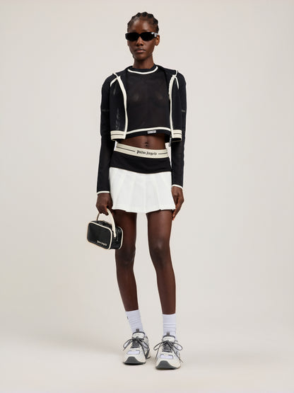 Logo Mesh Cropped Top