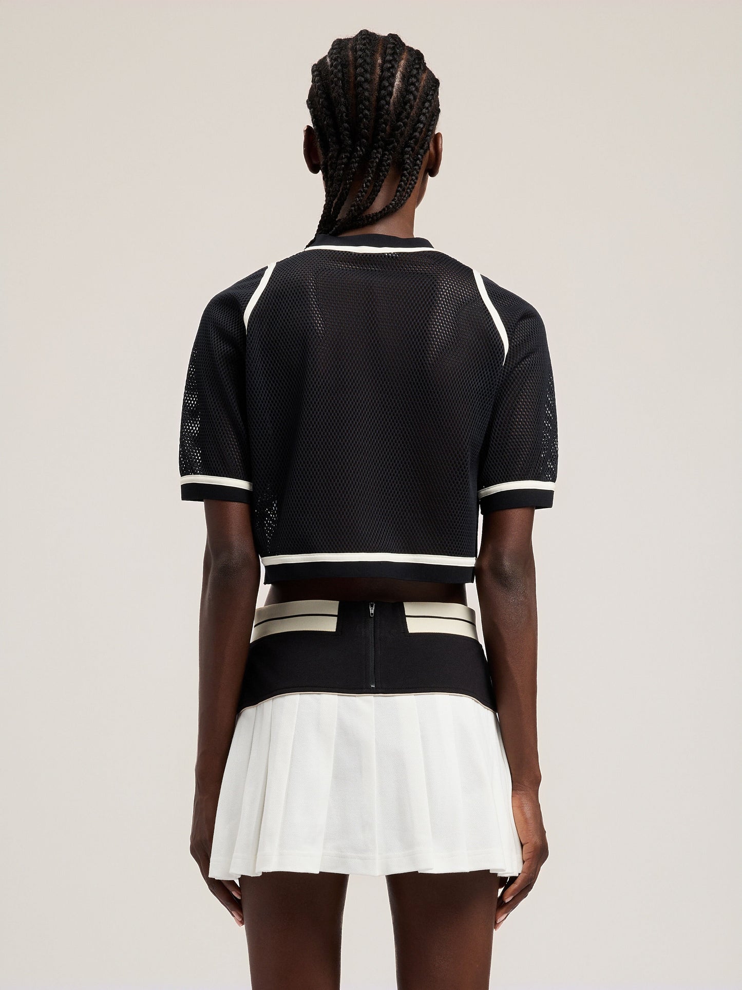 Logo Mesh Cropped Top