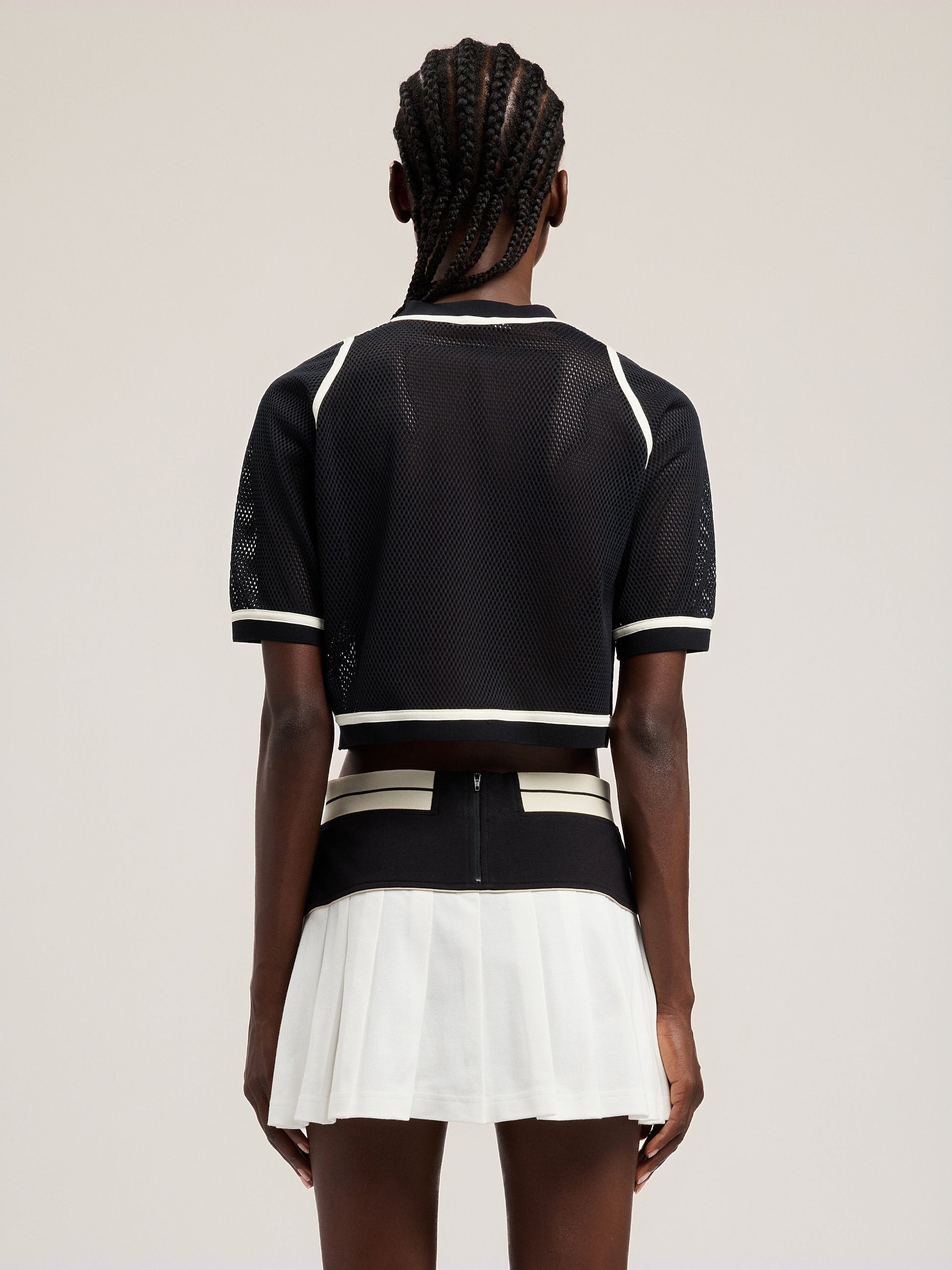Logo Mesh Cropped Top