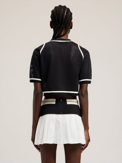 Logo Mesh Cropped Top