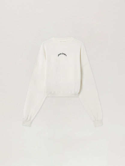 Curved Logo Loose Crop Sweatshirt