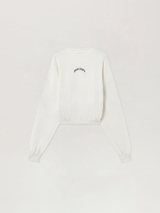 Curved Logo Loose Crop Sweatshirt