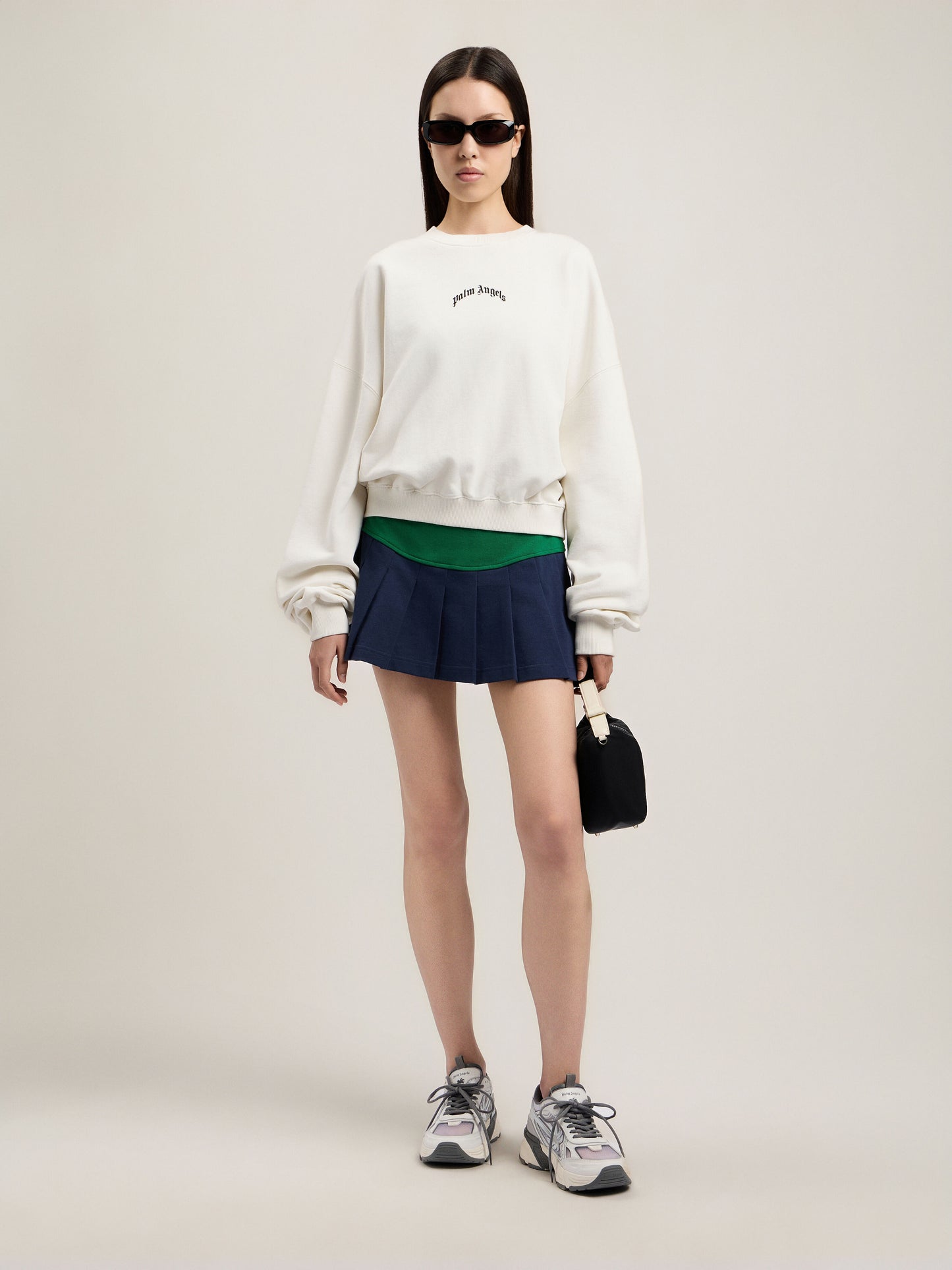 Curved Logo Loose Crop Sweatshirt