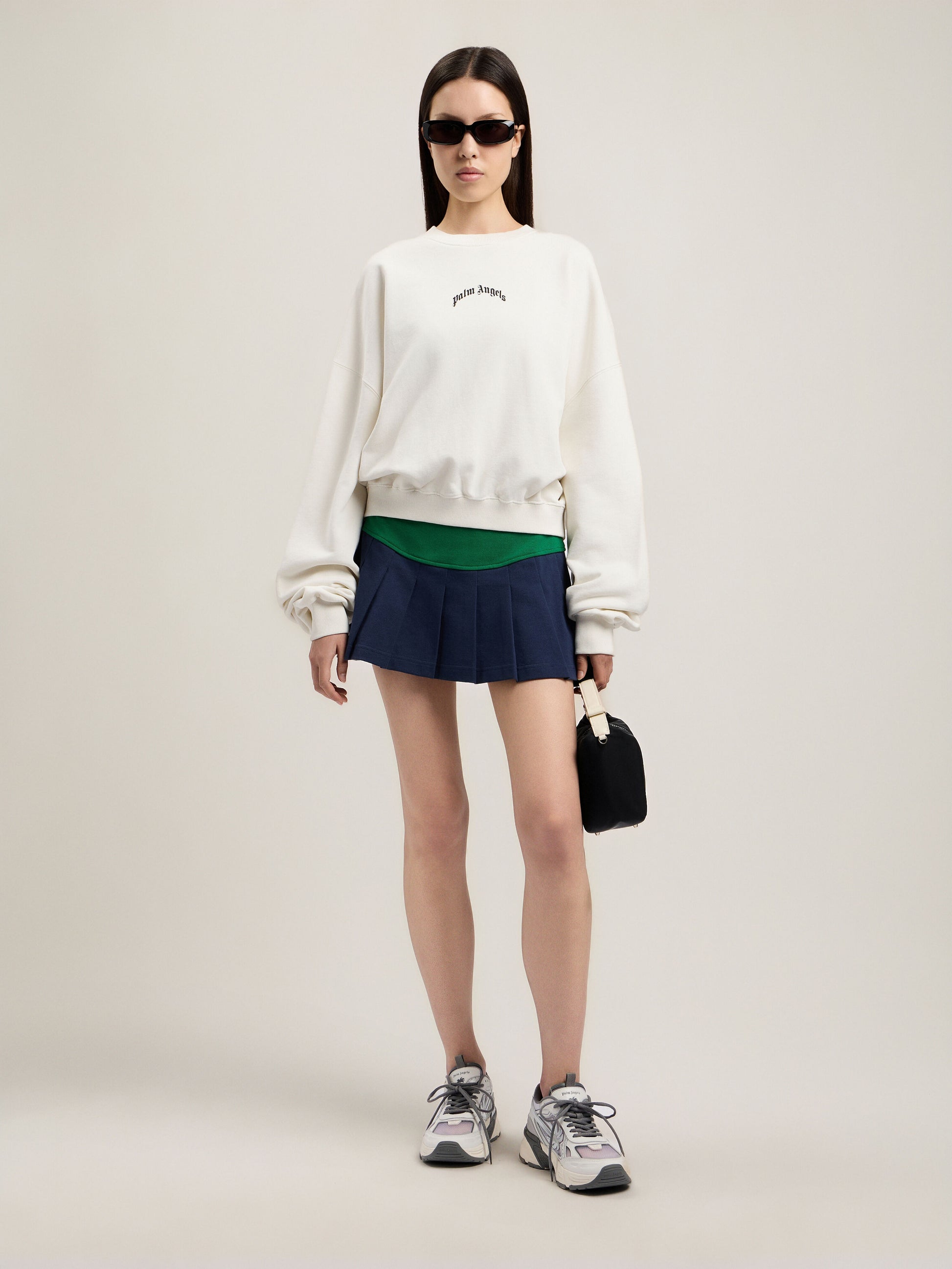 Curved Logo Loose Crop Sweatshirt