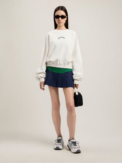 Curved Logo Loose Crop Sweatshirt
