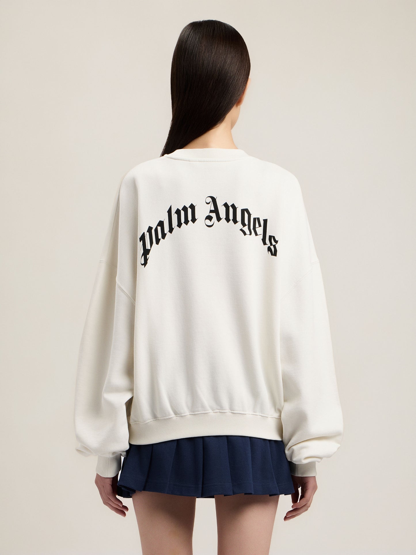 Curved Logo Loose Crop Sweatshirt