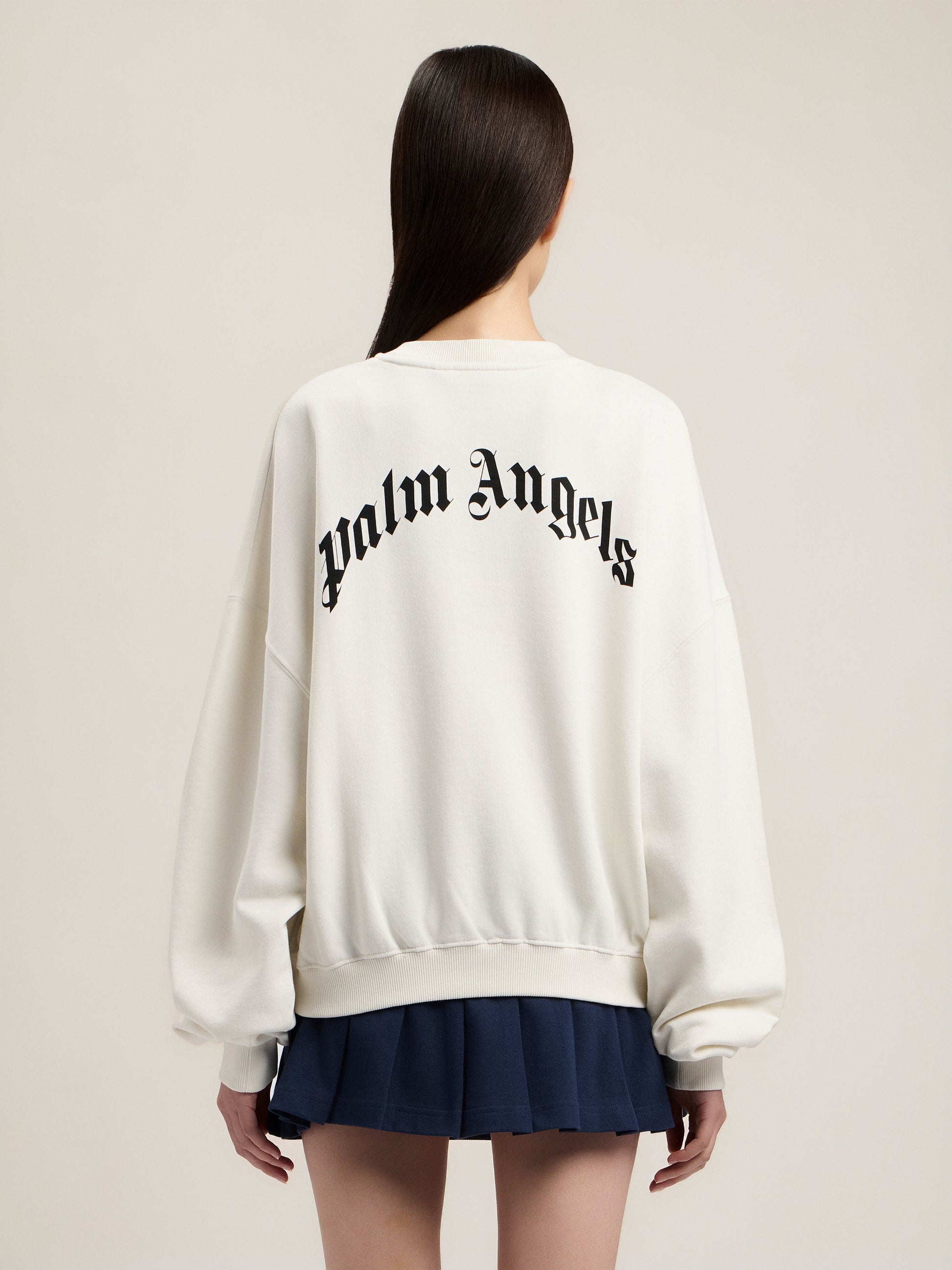 Curved Logo Loose Crop Sweatshirt