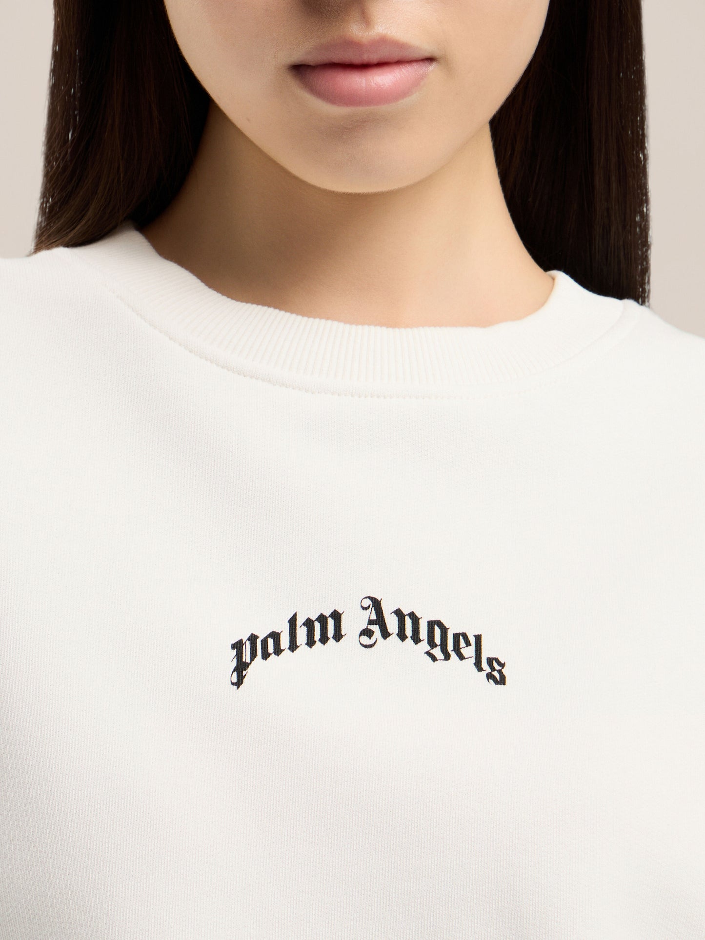 Curved Logo Loose Crop Sweatshirt