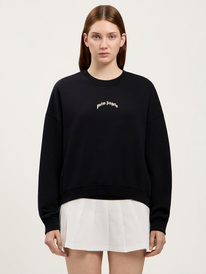 Curved Logo Crop Sweatshirt
