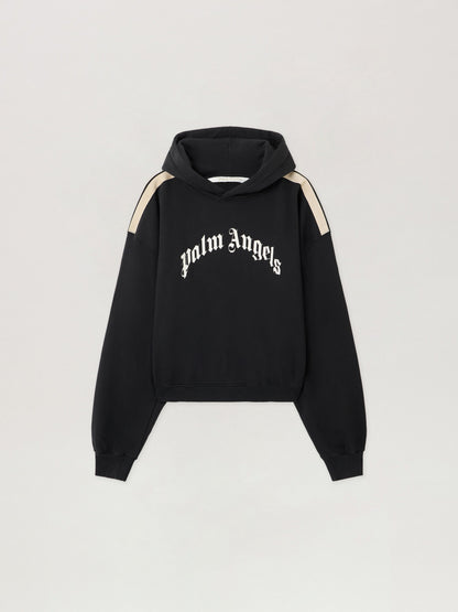 Curved Logo Track Crop Hoodie
