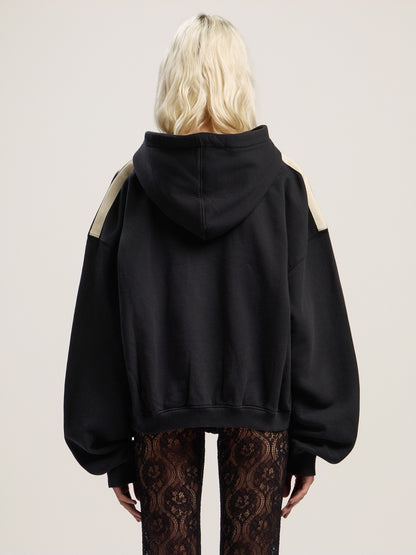 Curved Logo Track Crop Hoodie