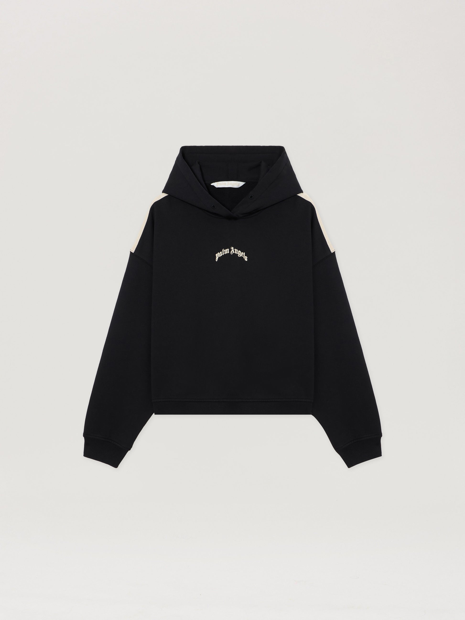 Curved Logo Loose Crop Hoodie