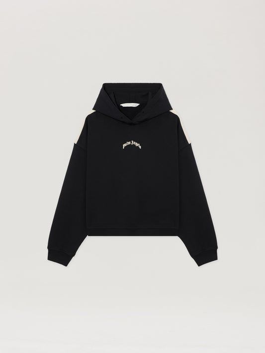 Curved Logo Loose Crop Hoodie