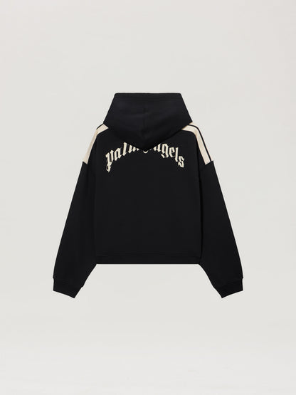 Curved Logo Loose Crop Hoodie