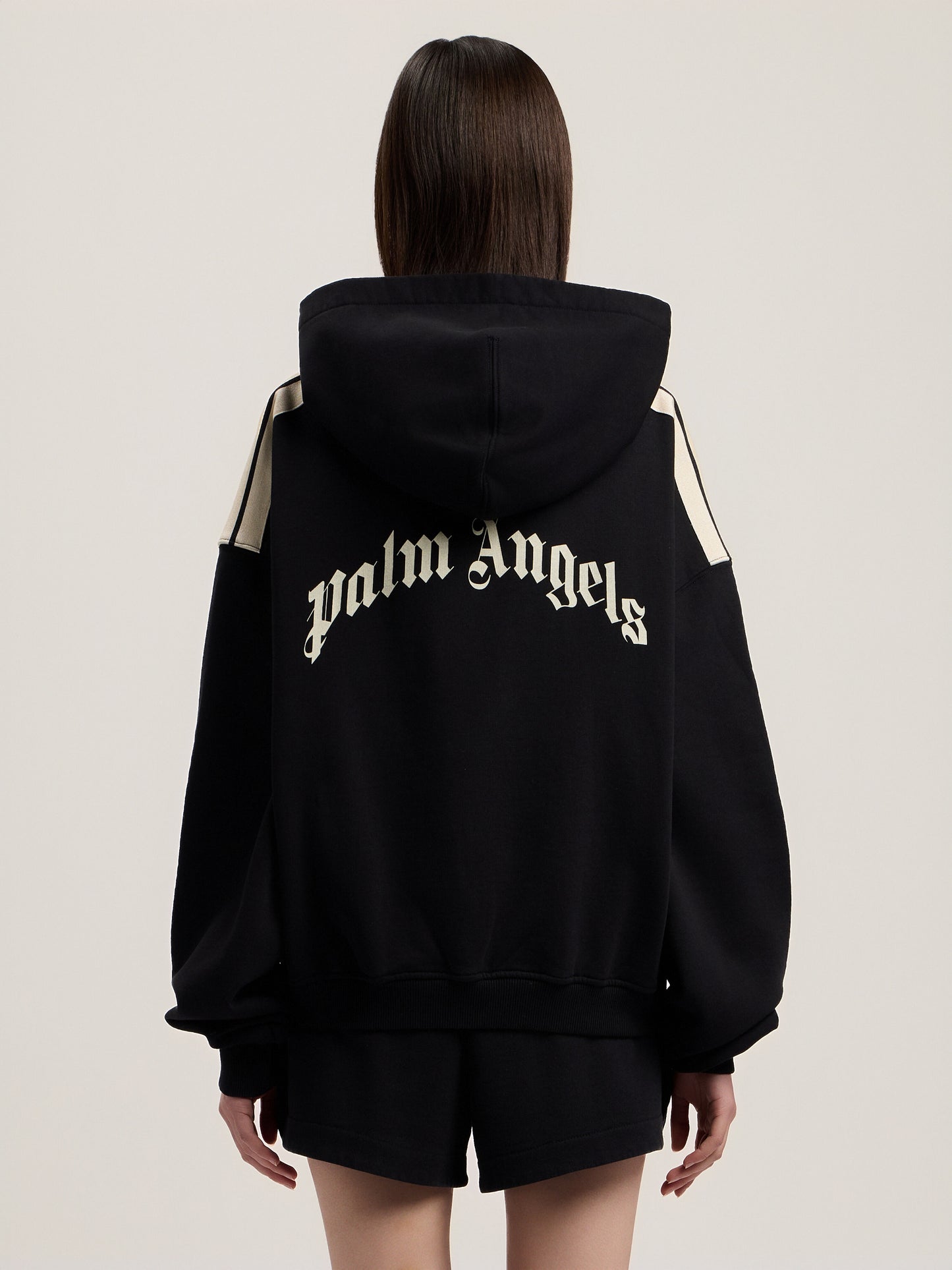 Curved Logo Loose Crop Hoodie