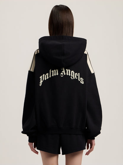 Curved Logo Loose Crop Hoodie