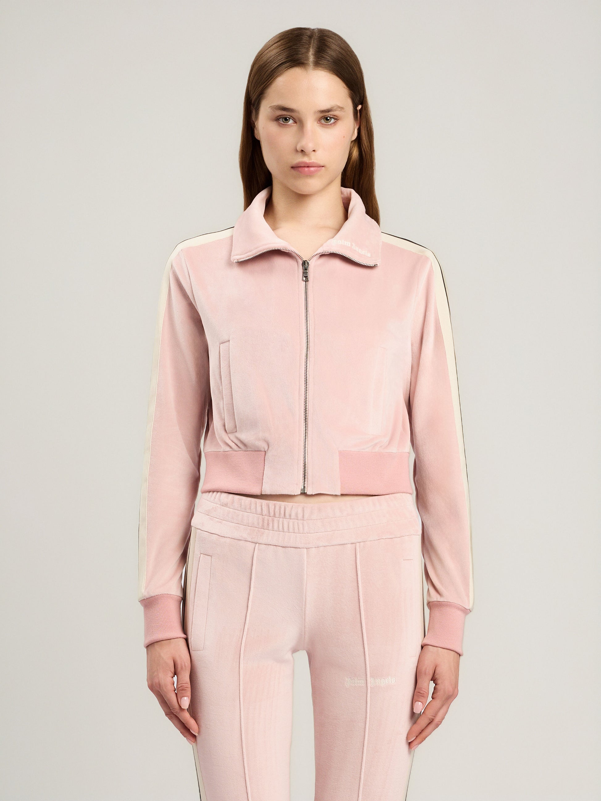 Logo Chenille Crop Track Jacket