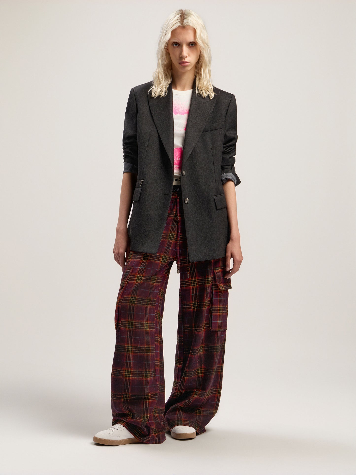 Overdyed Check Cargo Pants