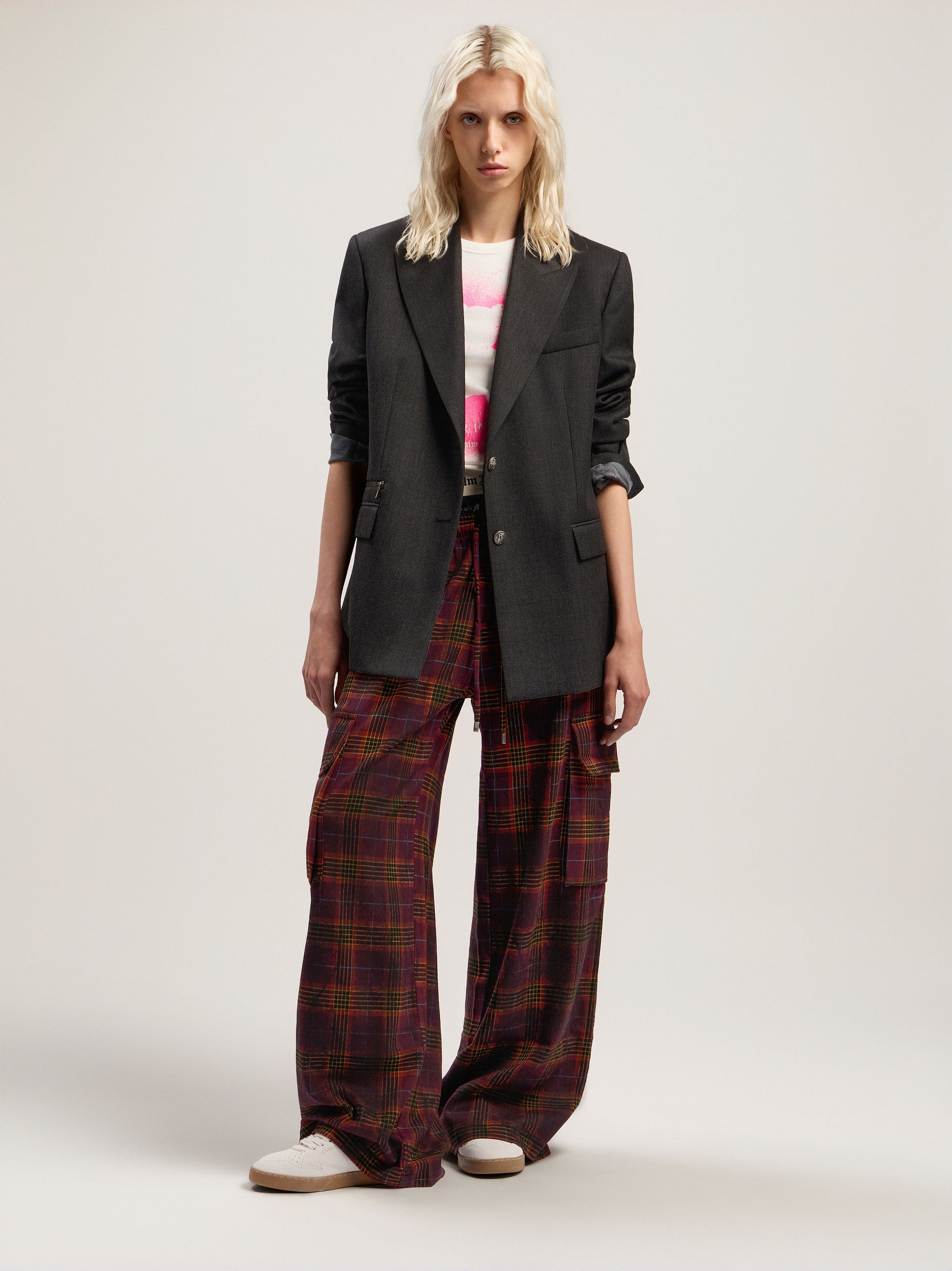 Overdyed Check Cargo Pants