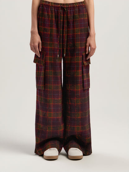 Overdyed Check Cargo Pants