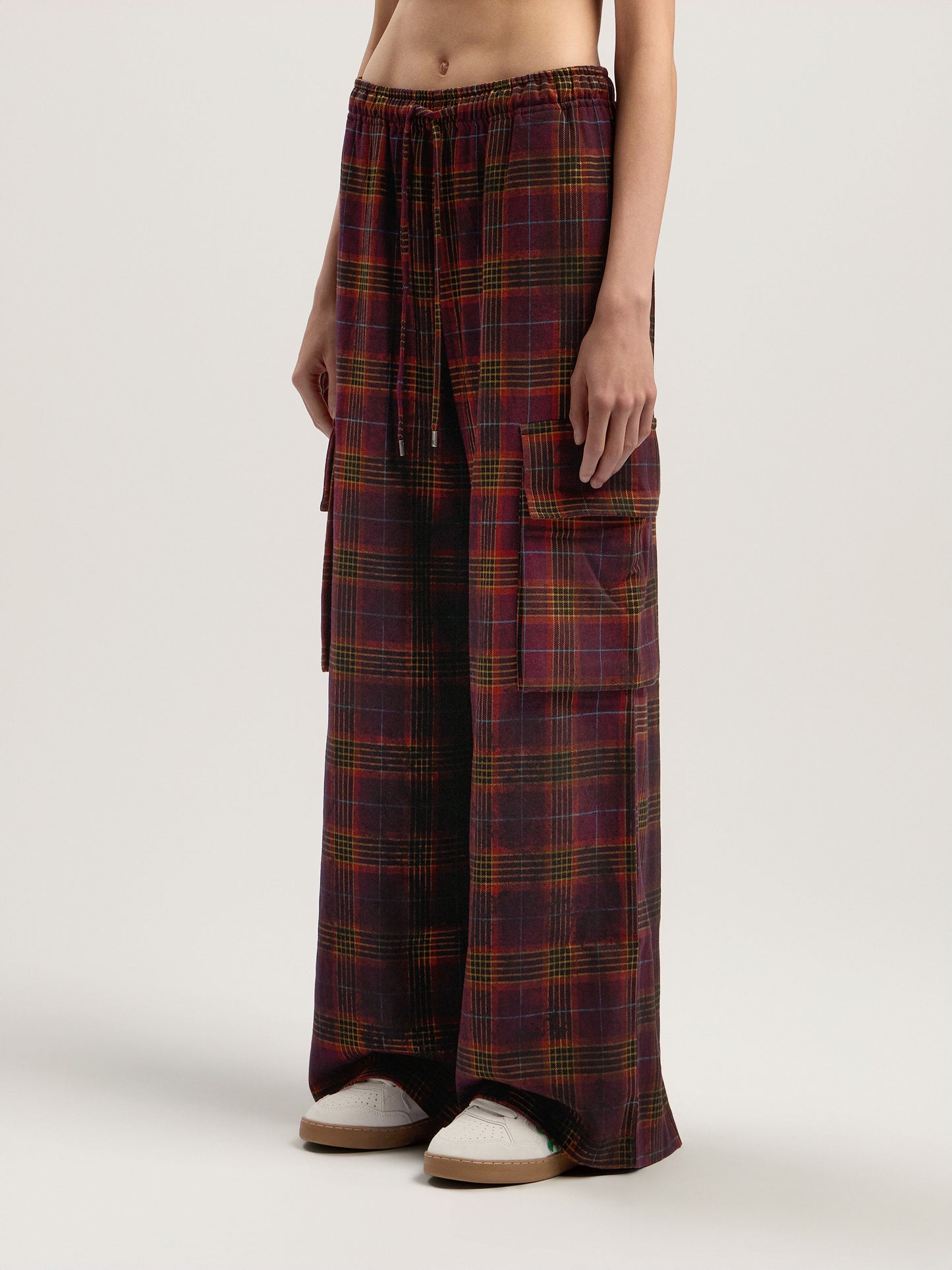 Overdyed Check Cargo Pants