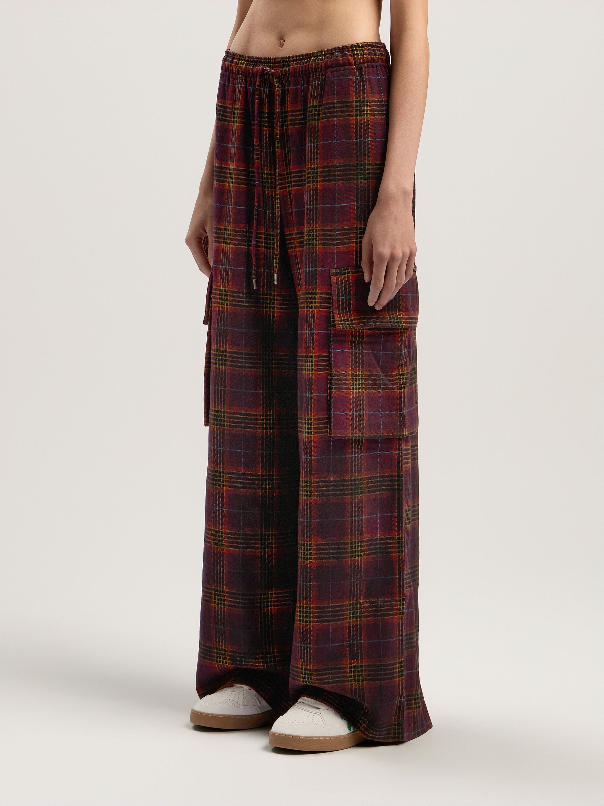 Overdyed Check Cargo Pants