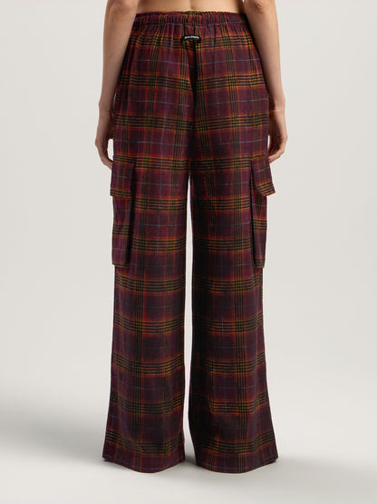 Overdyed Check Cargo Pants