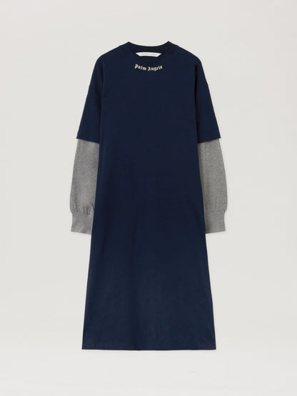 Curved Logo Layered Dress