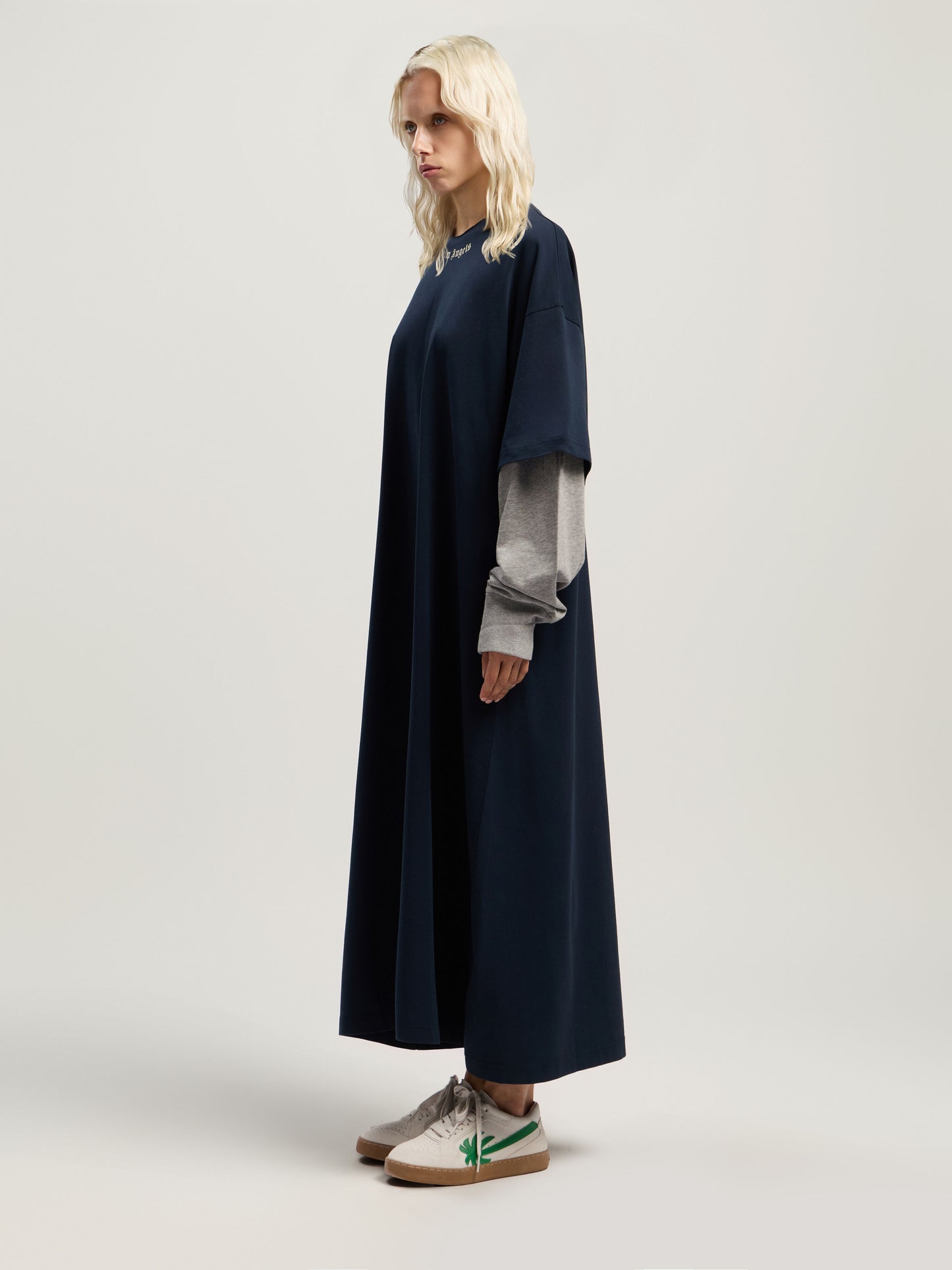 Curved Logo Layered Dress
