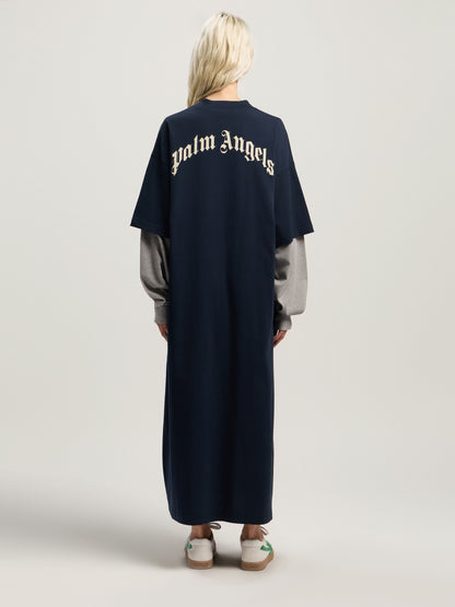 Curved Logo Layered Dress