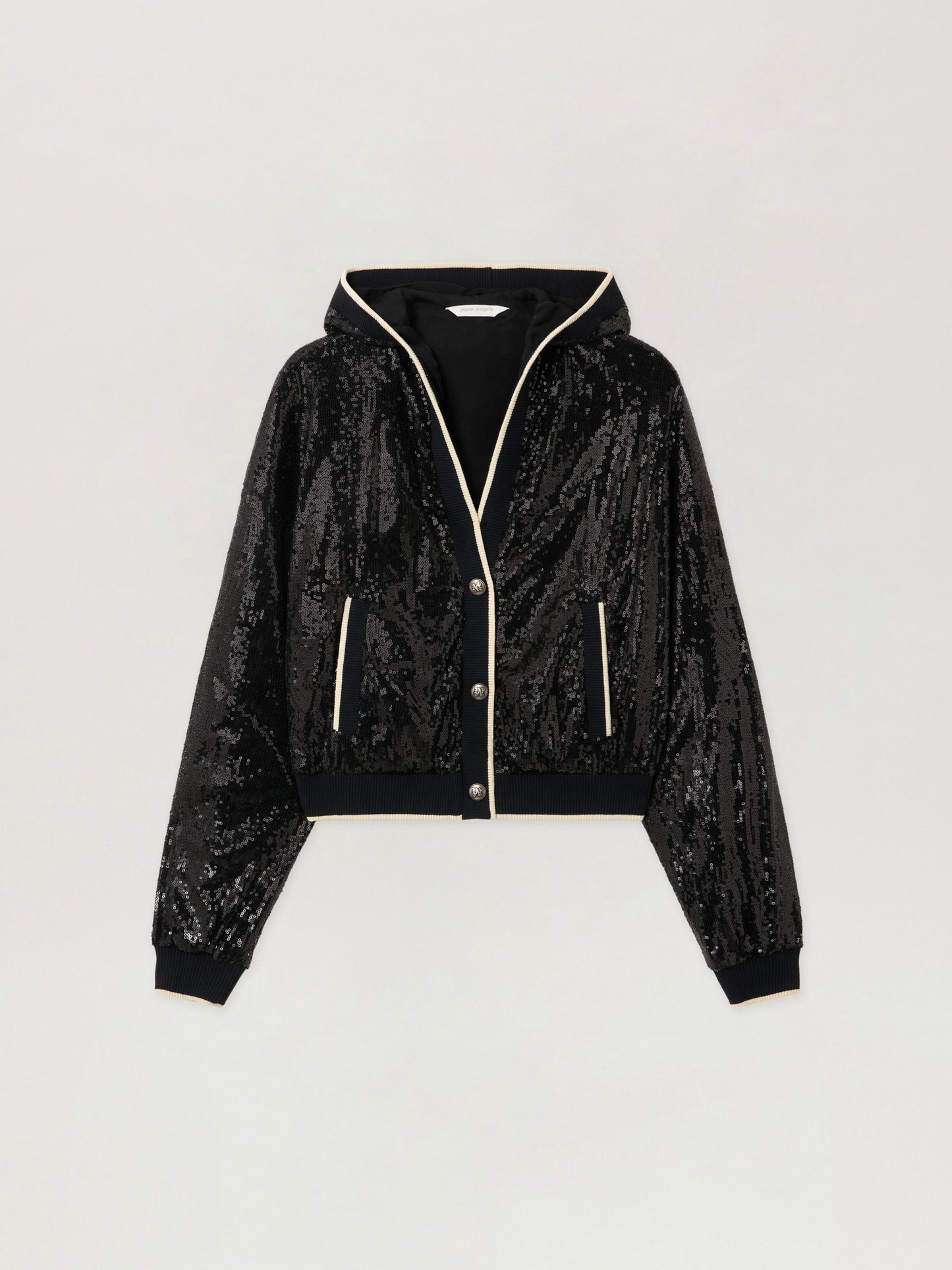 Curved Logo Sequin Crop Jacket