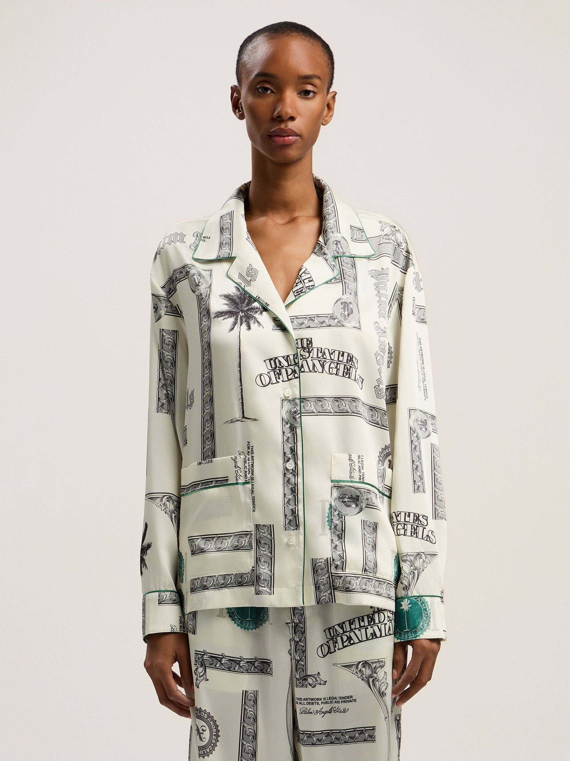 Dollar Print Pajama Shirt