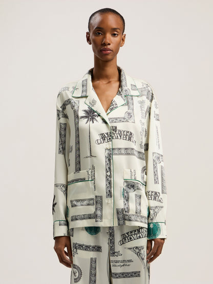 Dollar Print Pajama Shirt