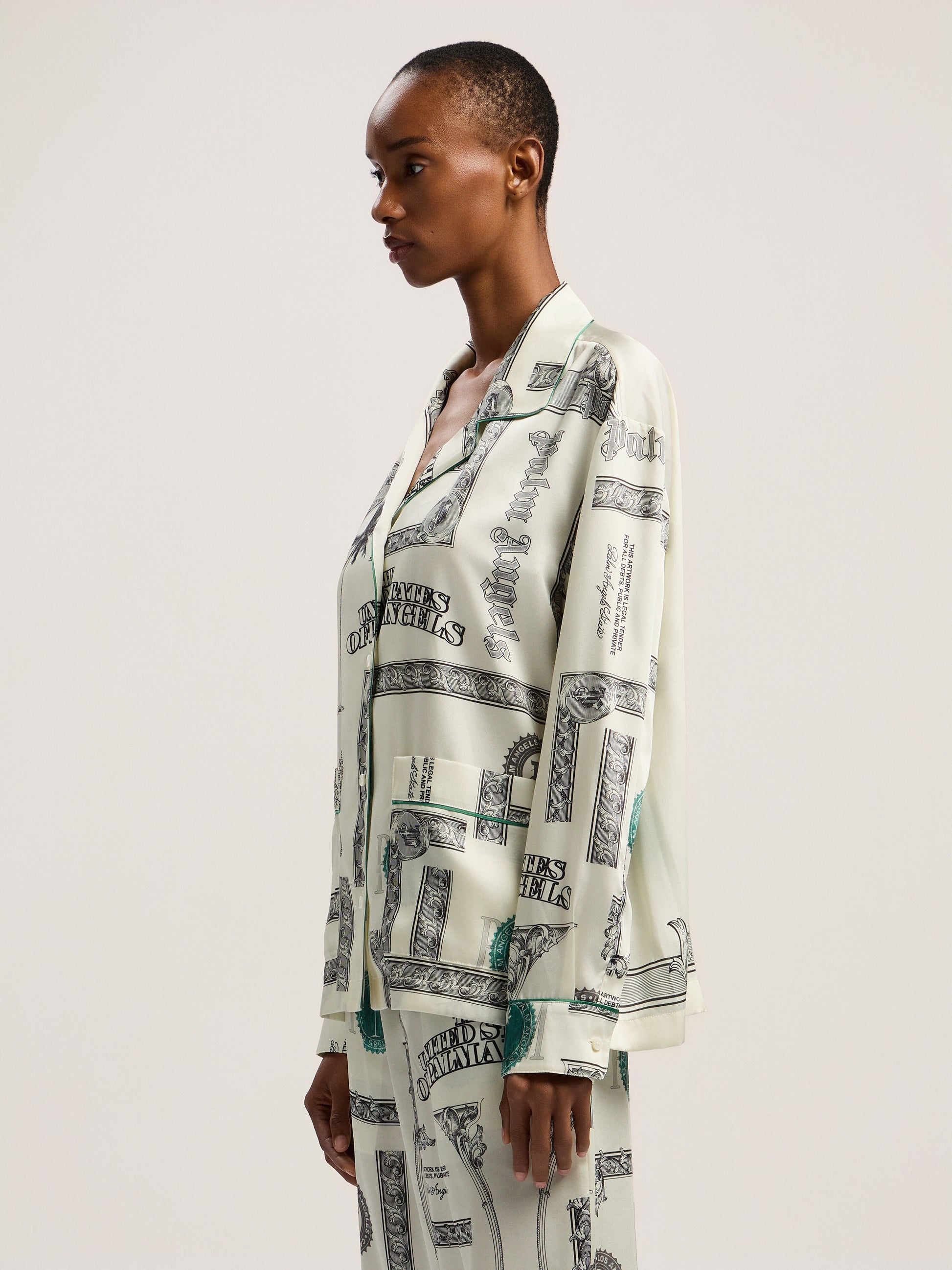 Dollar Print Pajama Shirt