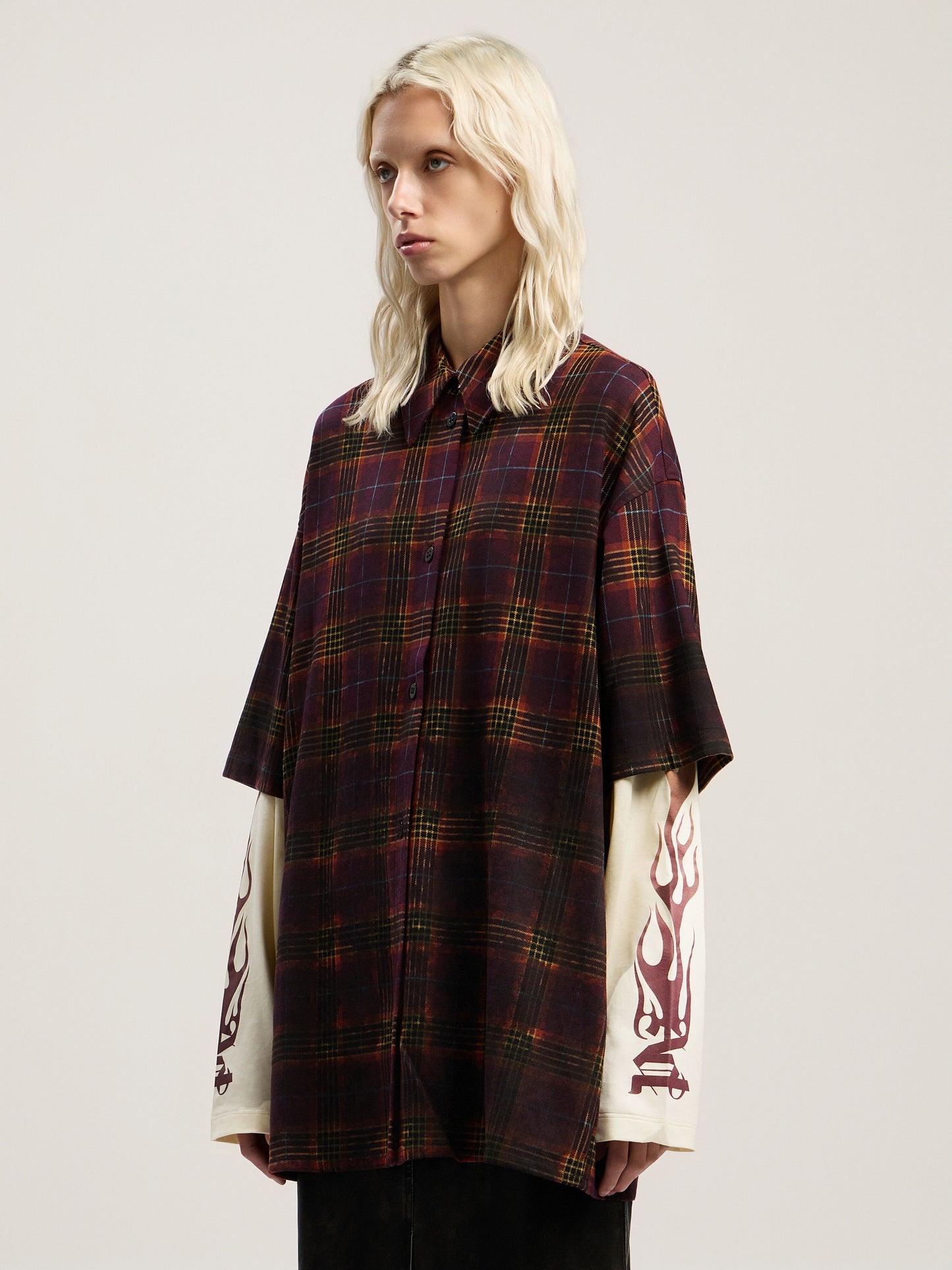Overdyed Check Flames Shirt