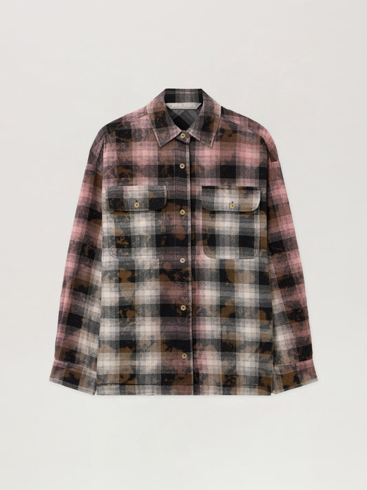Curved Logo Coated Checkshirt