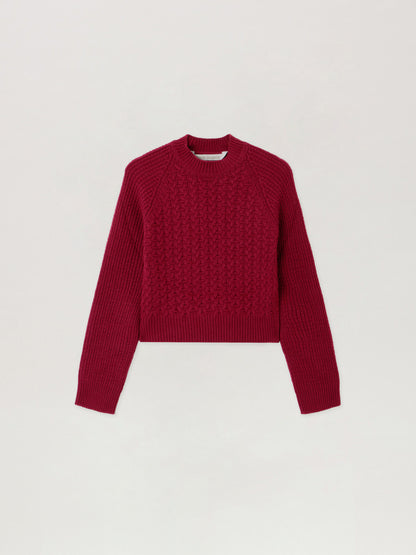 Curved Logo Ribbed Sweater