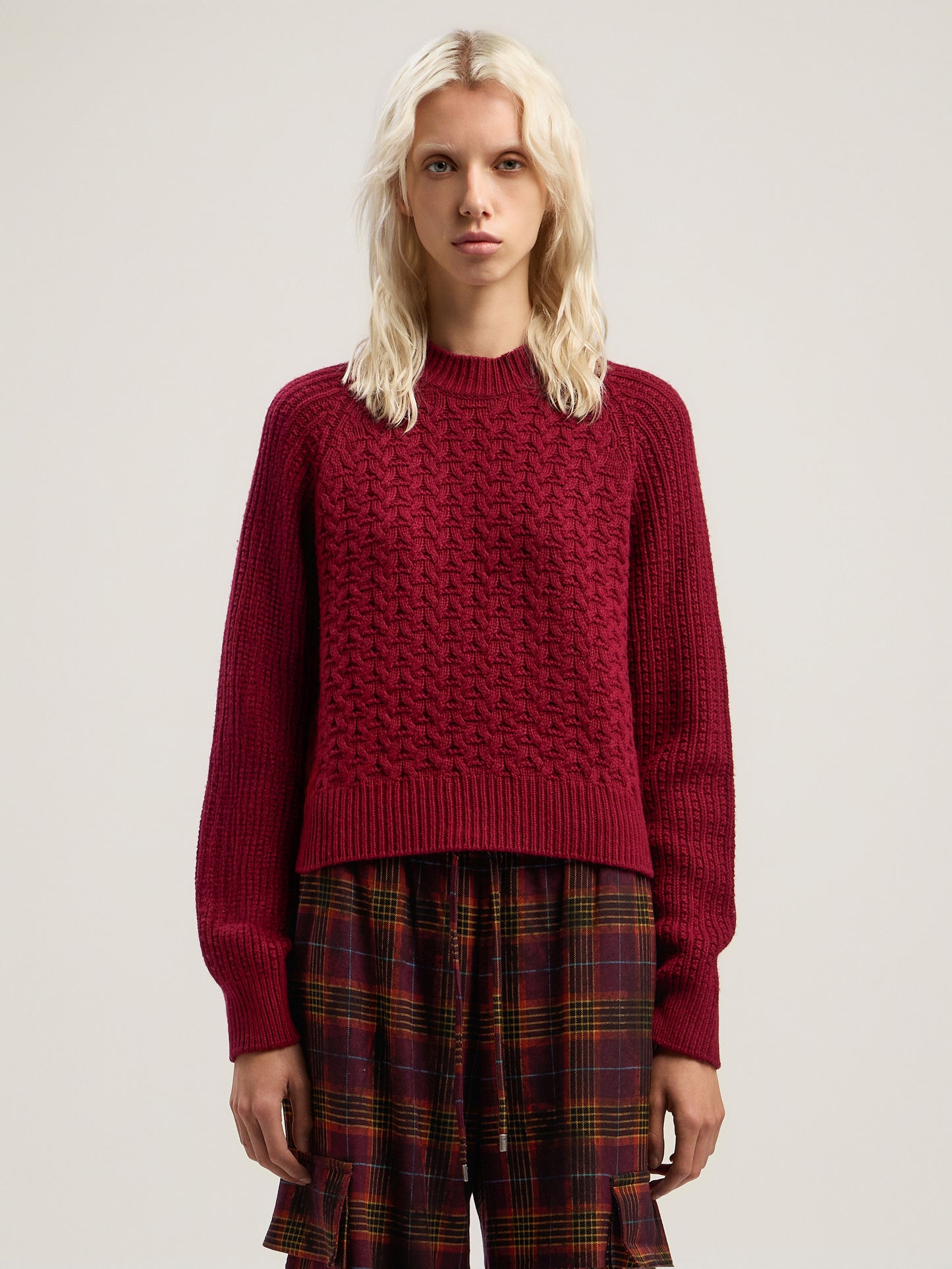 Curved Logo Ribbed Sweater
