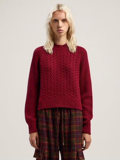 Curved Logo Ribbed Sweater