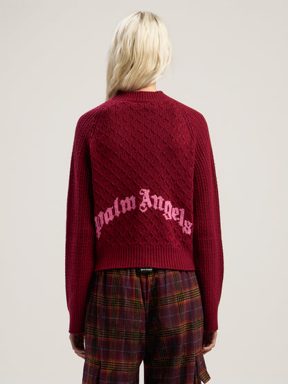 Curved Logo Ribbed Sweater