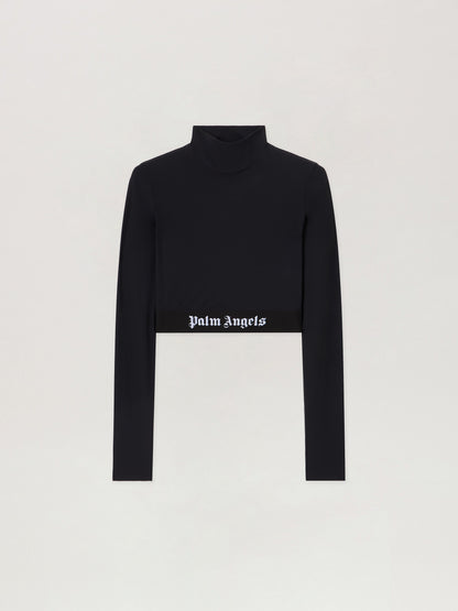 Classic Logo Long Sleeved Mockneck Top